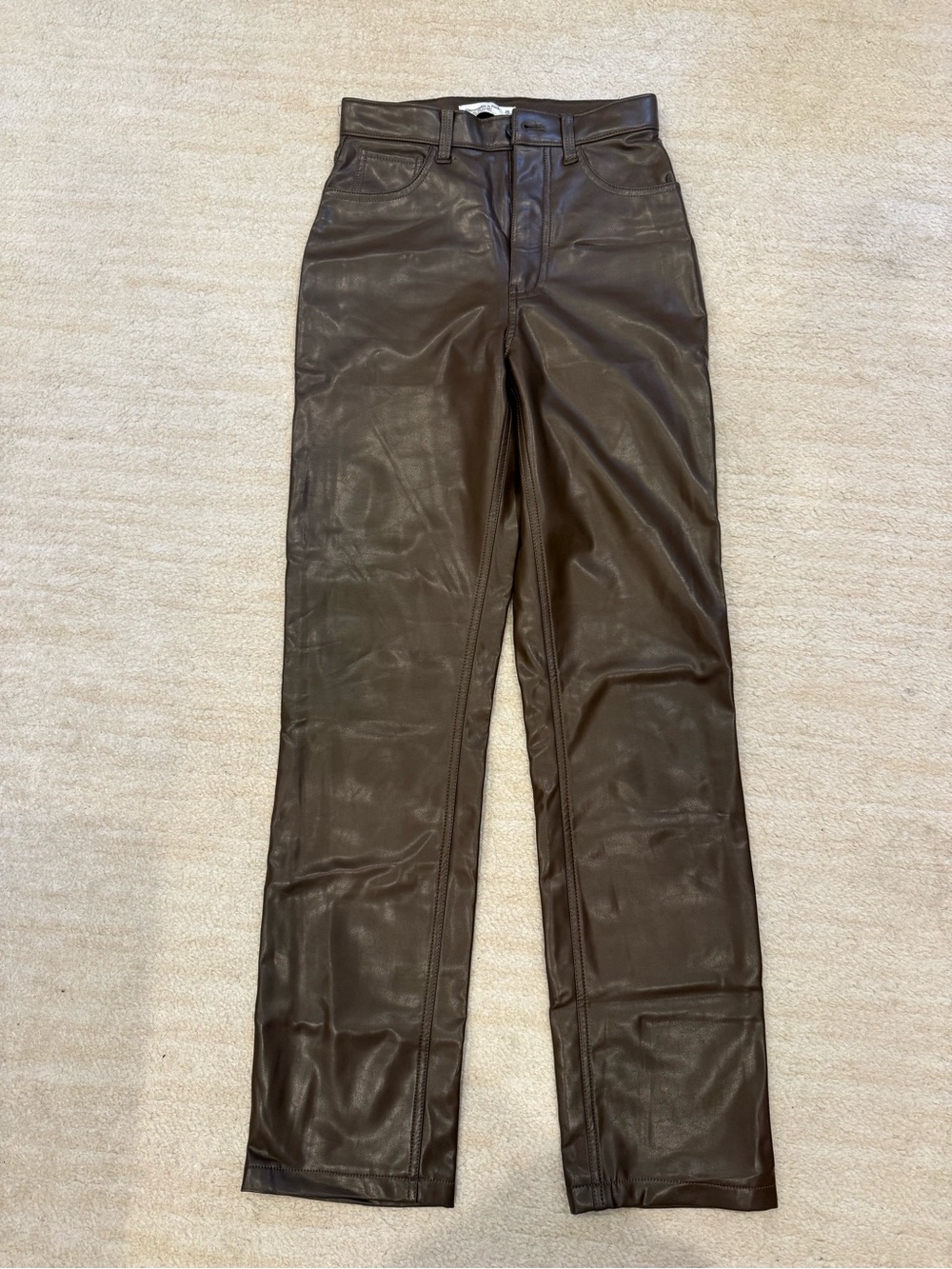 Abercrombie & Fitch Brown Faux Leather Pants